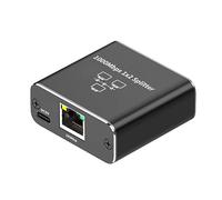 Cpolebev Splitter Gigabit Ethernet 1 Ingresso 2 Uscite, 1000 Mbps - Splitter LAN/Internet - Splitter Cat5/6/7, Prolunga di Rete RJ45 Resistente