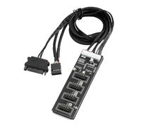 Cpolebev Splitter Intestazione USB 9 Pin, Splitter Intestazione USB 2.0 con di Alimentazione, Hub USB Interno per CPU/Luce RGB/Stampante