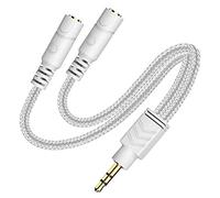 Cpolebev Splitter per Cuffie, Splitter AUX per Cuffia Splitter Da 3,5Mm un 2 Vie Splitter Audio un Audio Stereo un Y Produce Un'Uscita Audio Uguale per Cuffie Cuffie Altoparlanti