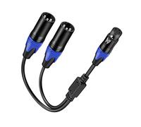 Cpolebev Splitter XLR, 1 XLR Femmina un 2 XLR un Y Bilanciato per Microfono Splitter Adattatore Audio 1 Confezione