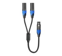 Cpolebev Splitter XLR da 50 Cm, 1 XLR Femmina A 2 XLR, Splitter A Y per Microfono, per Amplificatore, Mixer FMM