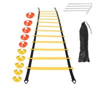 Cpolebev Sport Speed Agility Training Set 12 Coni Un Disco 4 Picchetti nel Acciaio e Scala di Agilità per Pista da Calcio, Basket, Rugby