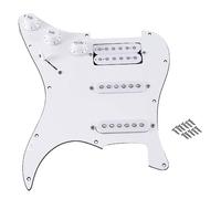Cpolebev SQ Chitarra Elettrica Caricata Precablata per Chitarra Elettrica Pickguard Pickup Assemblaggio Bianca Normale