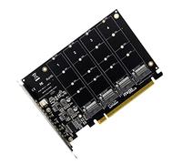 Cpolebev SSD M.2 NVMe Un 4 Porte Un PCIE X16M Scheda di Espansione del Lettore di Convertitori di Dischi Rigidi Chiave, velocità di Trasferimento 4 X 32 Gbps