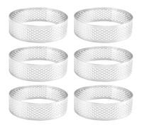 Cpolebev Stampi Ad per Torta, 6 Pezzi nel Acciaio per Crostata Poroso, Stampo Ad per Torta Perforato, per Mousse per Torta con Fori 7 Cm