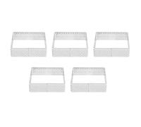 Cpolebev Stampi per Tartellette nel Acciaio Inossidabile con per Crostate Perforate Stampo per Torte Un Forma Quadrata Cerchio per Pasticceria Francese, Confezione da 5