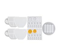 Cpolebev Stampo nel Resina Sottobicchiere, 7 Pezzi Stampi Sottobicchiere per Resina Epossidica, Stampo Shaker nel Resina Un Forma di Tazza di caffè con Stampo nel di caffè al Limone