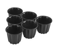 Cpolebev Stampo per Canele, Tazza per Muffin, 6 Pezzi di Stampo Antiaderente per Canele Grigio-Nero