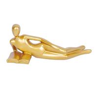 Cpolebev Statua da Lettura con Decorazioni Dorate Decorazioni per la Casa Dorato Decorazioni per la Casa per Soggiorno Statuette in Resina con Lettura Astratta B Durevole