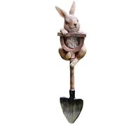 Cpolebev Statua di Coniglietto Stravagante Decorazione da Giardino per Esterni, Statuetta di Coniglietto in Resina su Pala, Decorazione per Prato All'Aperto Durevole e Facile da Usare