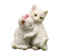 Cpolebev Statue di Gattini Carini in Resina Adatte per Scrivanie da Ufficio, Una Coppia di Gatti in Resina può Essere Usata Come Regalo