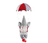 Cpolebev Statuetta Gnomo Gnomo Paracadutismo Bambola sul Tavolo Scaffale Paracadute da Tavolo Tomte Peluche Gnomo Regali A Tema Decorazione per Albero Grigio Durevole 45 X 18 cm