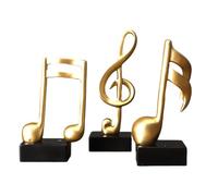Cpolebev Statuetta in Resina con Note Musicali in 3 Pezzi per Decorazioni per Note Musicali per Regali di Pianoforte Domestici, Ornamenti in Resina
