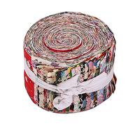 Cpolebev Strisce di Tessuto Rotolo di Gelatina Fasce di Tessuto Strisce di Tessuto Trapuntato Patchwork Pretagliato di Fiori con Motivi Assortiti