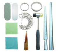 Cpolebev Strumenti per Misurare Gli Anelli Kit per Realizzare Anelli con Mandrino per Anelli, Modello Rotondo, di Metallo, Gomma, da Gioielliere e Strumenti per Lucidare