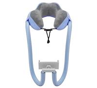 Cpolebev Supporto per Cuscino da Collo per Telefono 1 Pezzo Cuscino A Forma di U per Viaggio In Aereo Supporto per Telefono Cellulare Regolabile con Cuscino per Braccio Flessibile per Tablet 360, Azzu