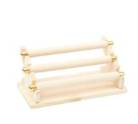 Cpolebev Supporto per Espositore per Gioielli in Legno a 3 Livelli, Espositore per Vetrina per Gioielli con Barra a T e Organizer per Albicocca