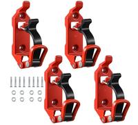 Cpolebev Supporto per Pala per Portapacchi, Morsetti In Gomma, Staffe per Montaggio A Parete, Kit di Montaggio con Supporto A Sgancio Rapido (4 Pezzi) Rosso Facile da Installare Facile da Us
