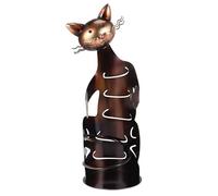 Cpolebev Supporto Porta Vino A Forma di Gatto Scultura Porta Bottiglia di Vino Gatto in Metallo, Resistente