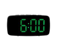 Cpolebev Sveglia Digitale Intelligente da Comodino, LED Verde Orologio da Tavolo USB da Viaggio con 12/24 Ore di Temperatura Della Data Snooze per Camera da Letto, Nero