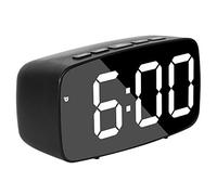 Cpolebev Sveglia Digitale Intelligente da Comodino, Orologio da Tavolo USB da Viaggio un LED con 12 / 24H Data Temperatura Snooze per Camera da Letto, Nero