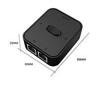 Cpolebev Switch di Rete Gigabit a 2 Porte Switch RJ45 Prolunga per Splitter di Rete Switcher di Rete Esterno a 2 Vie Splitter-Nero