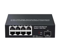 Cpolebev Switch Ethernet A 8 Porte Switcher di Rete da 2,5 Gbps + 1 Porta Slot per Fibra 10G Switch di Rete per Laboratorio Domestico Plug And Play-Spina UE Durevole Facile da Usare