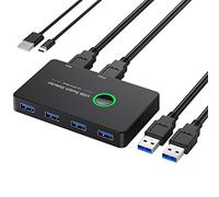 Cpolebev Switch KVM USB Switcher USB 3.0 KVM USB per Tastiera Mouse Stampante Mi Box 2Pc Condivisione Porte Hub USB Dispositivo 4 Pezzi