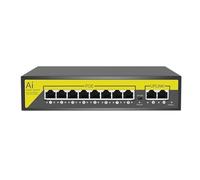 Cpolebev Switch Poe 48V 8 Porte Ethernet 10/100Mbps IEEE 802.3 AF/At per Telecamera IP/di Telecamere di Sicurezza CCTV/AP Wireless Spina UE Accessori