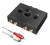 Cpolebev Switcher Audio Veloce 2 In 1 Uscita 1 In 2 Uscite Convertitore Audio Nero per Connessione Multi-Dispositivo Commutazione Rapida
