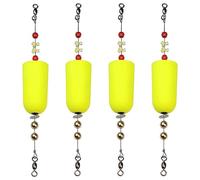 Cpolebev Tappi di Sughero per la Pesca d'Acqua in Acqua Salata Popper Galleggianti Scorfano Maculato Trota Sheepshead Flounder Facile da Installare Facile da Sostituire Giallo