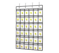 Cpolebev Tasca per Cellulare Diagramma, Organizer per Aula Calcolatrice Portaoggetti per Gioielli da Appendere alla Porta - 36 Tasche Trasparenti
