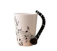 Cpolebev Tazza In Ceramica da 240 Ml Tazza In Ceramica per Musica Creativa Simpatico Caffè Tè al Latte Tazze e Tazze con Manico Novità Regali Clarinetto