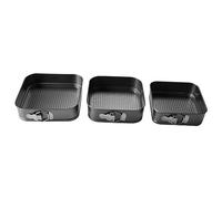 Cpolebev Teglia Quadrata A Forma di Molla Teglia Antiaderente A Tenuta Stagna Teglia da Forno Teglia per Cheesecake, Teglie per Cheesecake da Forno Set 3 Pezzi/Set