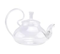 Cpolebev Teiera in Vetro Fiorito con Manico Alto, Resistente al, Resistente al 650Ml, Teiera in Vetro con Filtro