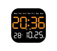 Cpolebev Temperatura Data Settimana Display Orologio 12/24H Sveglia LED A Parete Remota C