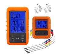 Cpolebev Termometro Digitale per Carne da Barbecue per Forno Termometro con Timer 4 Sonde Termometro da Cucina con Allarme di Temperatura(A) Facile da Installare Facile da Usare