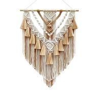 Cpolebev Tessuto a Mano Colore macramè Ornamento da Appendere alla Parete Boho Decorazione Artigianale Splendido Arazzo per la Decorazione del Soggiorno Cachi