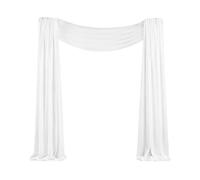 Cpolebev Tessuto per Drappeggio Ad Nuziale 1 Pannello 29,5 Pollici X 19,6 Piedi Tende per Tende in Chiffon Trasparente Bianca per Cerimonia di Nozze