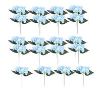 Cpolebev Teste di Fiori di Seta di Ortensia Blu Confezione da 20 Fiori di Ortensia Artificiali con Steli per Matrimonio
