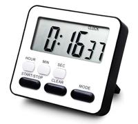 Cpolebev Timer da Cucina Conto alla Rovescia, Conto alla Rovescia, Sveglia Multifunzionale, Orologio da Scrivania, Nero Durevole