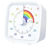 Cpolebev Timer Visivo da 60 Minuti con Protettiva, Timer Disco, Strumento di Gestione del Tempo con Conto alla Rovescia Silenzioso