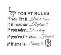 Cpolebev Toilet Regole Bagno Rimovibile Wall Sticker Vinyl Art Decalcomanie DIY Home Decor