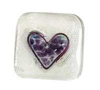 Cpolebev Token Tascabile in Vetro con Cuore in Carta Regalo Ricordo - Cartoline Ricordo A Cuore in Vetro Fuso - Gettone Tascabile A Cuore in Vetro Viola Resistente Facile da Usare