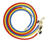 Cpolebev Tubi Flessibili di Ricarica Refrigerante A/C da 1,6 M con Valvole A Sfera HVAC 1/4 Pollici SAE Adatti per Aggiunta di Refrigerante R134A R12 e Aria Condizionata