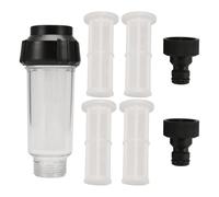 Cpolebev Tubo da Giardino con Filtro 'Acqua, Set di Filtri per L'Acqua Prefiltro da 3/4 di Pollice con 5 Inserti Filtranti + 2 Adattatori Rapidi