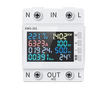 Cpolebev Tuya Misuratore di Potenza WiFi Schermo A Colori 2P Misuratore di Energia CA Multifunzione Cellulare Controllo Remoto APP 170-300 V/63 A Durevole Facile da Usare B