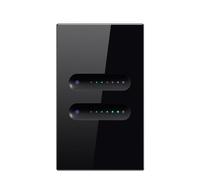 Cpolebev Tuya WiFi Smart Dimmer Switch Touch Panel APP 2 Gang Funziona con Home Vetro+Plastica, C