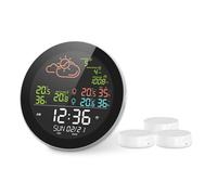 Cpolebev Tuya WiFi Weather Clock Weather Station Weather Termometro Intelligente Wireless Igrometro Misuratore Remoto Sveglia Spina UE