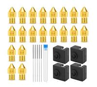 Cpolebev Ugelli per Stampante 3D 0,4 Mm MK8 3 Ugelli 20 Pezzi con 4 Pezzi di Coperchi nel Silicone per Blocco Riscaldatore, per con 5